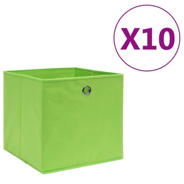 Kutije za pohranu od netkane tkanine 10 kom 28x28x28 cm zelene