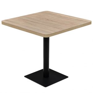 Kvadratni stol za bistro od MDF-a i čelika 80x80x75 cm boja hrasta