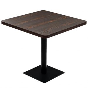 Kvadratni stol za bistro od MDF-a i čelika 80x80x75 cm tamni pepeljasti