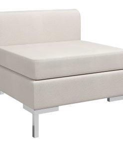 Modularna srednja sofa s jastukom od tkanine krem