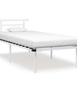 Okvir za krevet bijeli metalni 90 x 200 cm