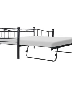 Okvir za krevet crni čelični 180 x 200 / 90 x 200 cm