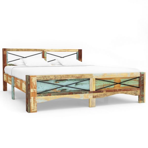 Okvir za krevet od masivnog obnovljenog drva 140 x 200 cm