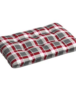 Paletni jastuk crveni karirani 120 x 80 x 12 cm od tkanine