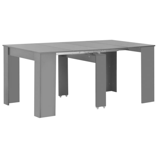 Produživi blagovaonski stol visoki sjaj sivi 175 x 90 x 75 cm