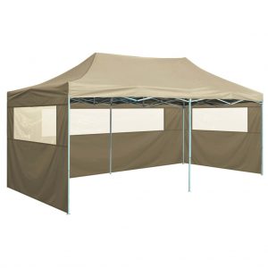 Profesionalni sklopivi šator za zabave 3 x 6 m čelični krem