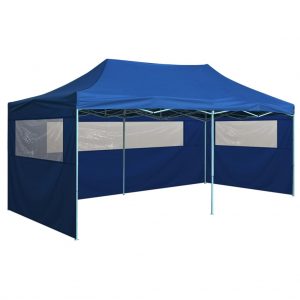Profesionalni sklopivi šator za zabave 3 x 6 m čelični plavi