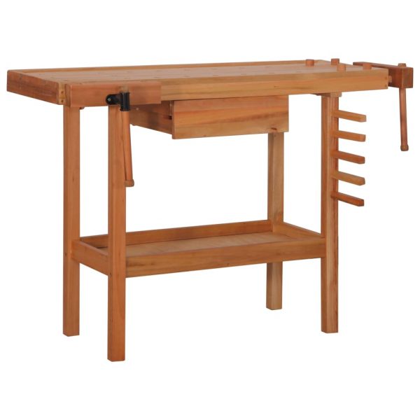 Radni stolarski stol s ladicom i 2 stege drveni