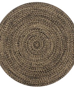 Ručno rađeni tepih od jute crne i prirodne boje 120 cm