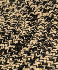 Ručno rađeni tepih od jute crne i prirodne boje 90 cm