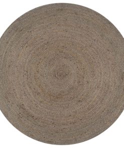 Ručno rađeni tepih od jute okrugli 120 cm sivi
