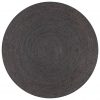 Ručno rađeni tepih od jute okrugli 90 cm tamnosivi