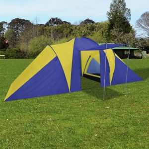 Šator za kampiranje za 6 osoba tamna plava/žuta