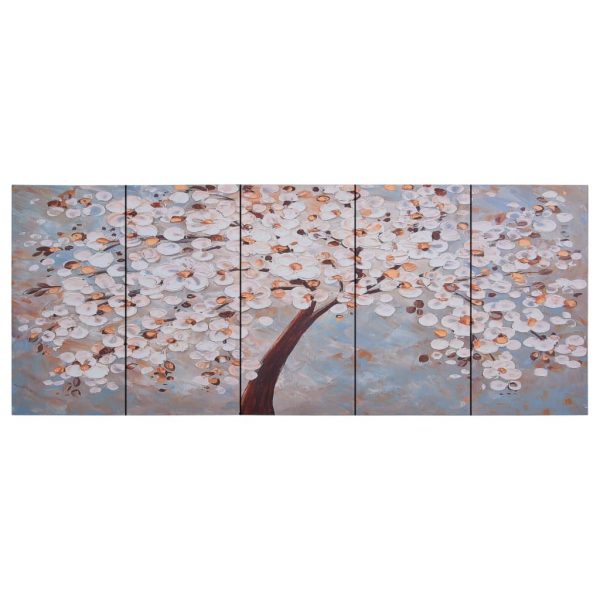 Set zidnih slika na platnu s uzorkom cvatućeg stabla 150x60 cm