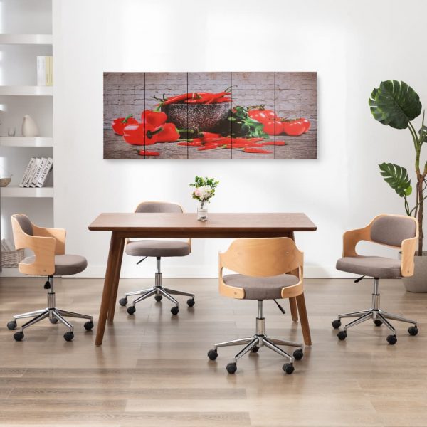 Set zidnih slika na platnu s uzorkom paprika šareni 200 x 80 cm