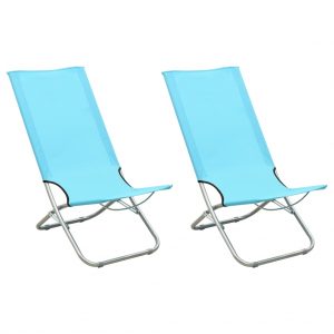 Sklopive stolice za plažu od tkanine 2 kom tirkizne