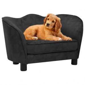 Sofa za pse crna 66 x 43 x 40 cm plišana