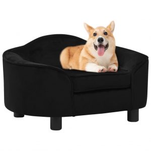 Sofa za pse crna 67 x 47 x 36 cm plišana