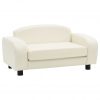 Sofa za pse krem-bijela 80 x 50 x 40 cm od umjetne kože