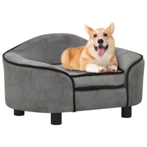 Sofa za pse siva 67 x 47 x 36 cm plišana