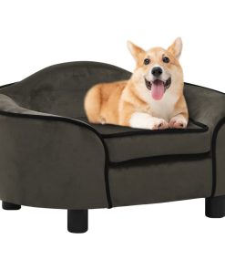 Sofa za pse tamnosiva 67 x 47 x 36 cm plišana
