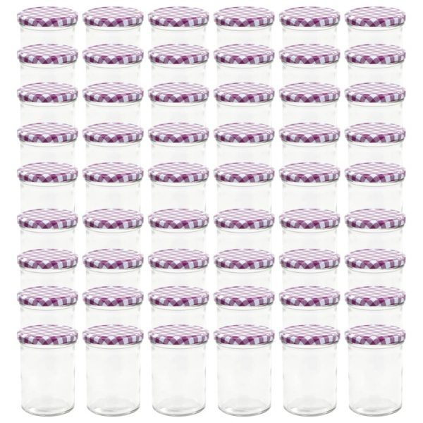 Staklenke za džem s bijelo-ljubičastim poklopcima 48 kom 400 ml