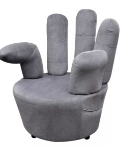 Stolica u obliku ruke baršunasta siva