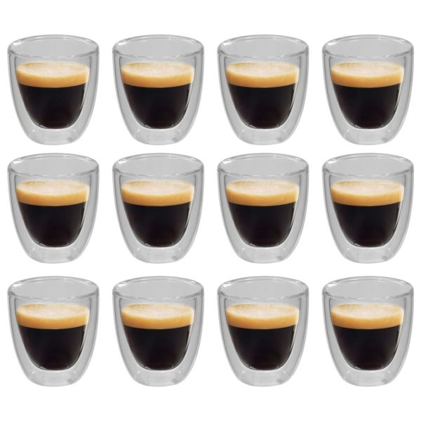 Termo čaše za espresso s dvostrukom stijenkom 12 kom 80 ml