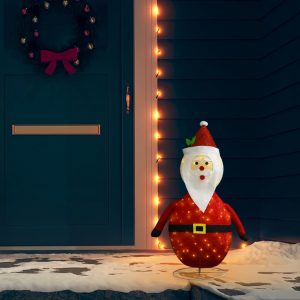 Ukrasna božićna figura Djeda Mraza LED luksuzna tkanina 90 cm