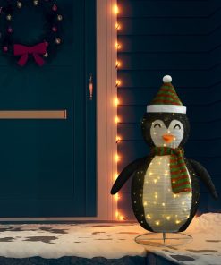 Ukrasni božićni snježni pingvin LED luksuzna tkanina 120 cm
