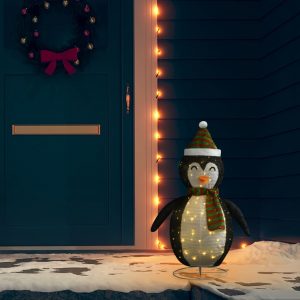 Ukrasni božićni snježni pingvin LED luksuzna tkanina 90 cm