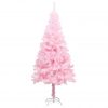 Umjetno božićno drvce LED s kuglicama ružičasto 150 cm PVC