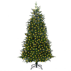 Umjetno božićno drvce s LED svjetlima zeleno 210 cm PVC i PE