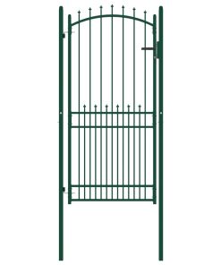 Vrata za ogradu sa šiljcima čelična 100 x 200 cm zelena