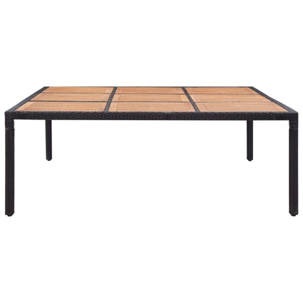 Vrtni stol crni 200x200x74 cm od poliratana i bagremovog drva