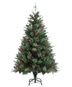 Božićno drvce sa šiškama zeleno 120 cm PVC i PE