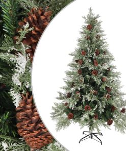 Božićno drvce sa šiškama zeleno-bijelo 120 cm PVC i PE