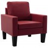Fotelja od umjetne kože crvena boja vina