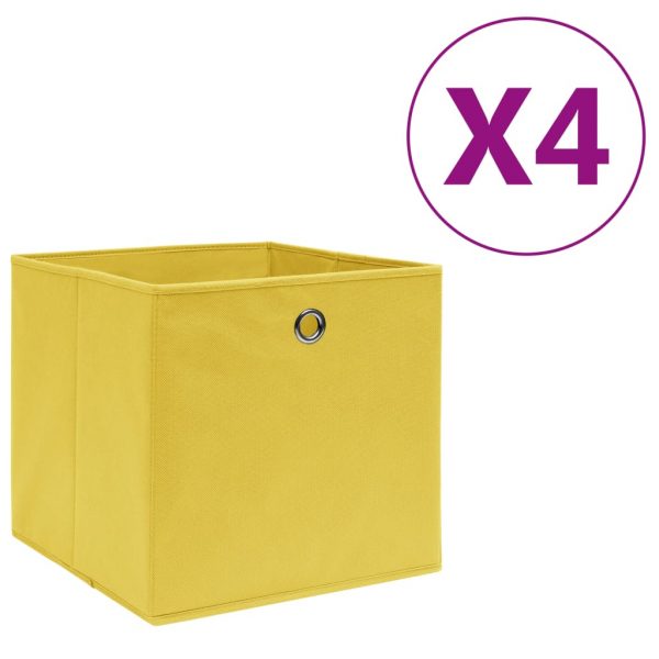 Kutije za pohranu od netkane tkanine 4 kom 28 x 28 x 28 cm žute