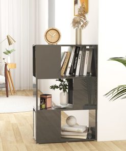 Ormarić za knjige / pregrada sjajni sivi 60x24x94 cm od iverice
