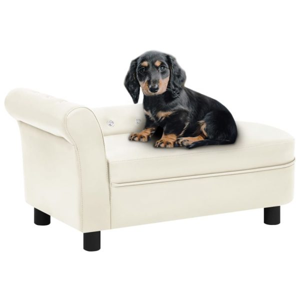 Sofa za pse krem 83 x 45 x 42 cm od umjetne kože