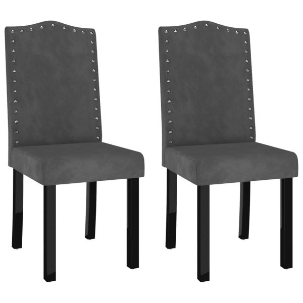 Blagovaonske stolice 2 kom tamnosive baršunaste