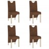 Blagovaonske stolice od umjetne brušene kože 4 kom smeđe
