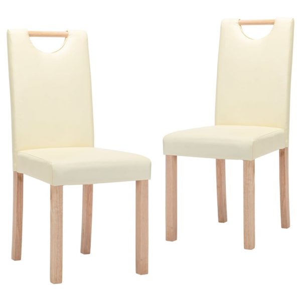 Blagovaonske stolice od umjetne kože 2 kom krem