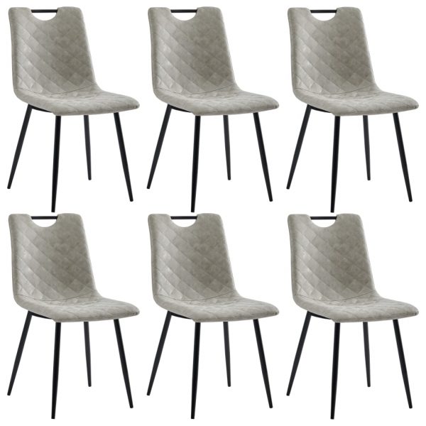Blagovaonske stolice od umjetne kože 6 kom svjetlosive