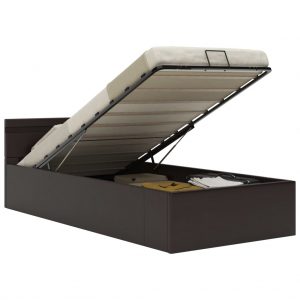 Hidraulični okvir za krevet od umjetne kože LED sivi 100x200 cm