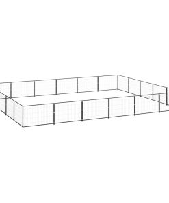 Kavez za pse crni 30 m² čelični