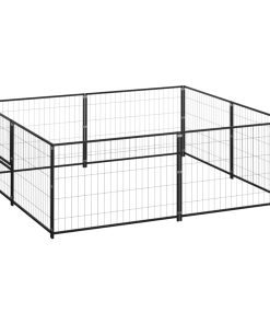 Kavez za pse crni 4 m² čelični
