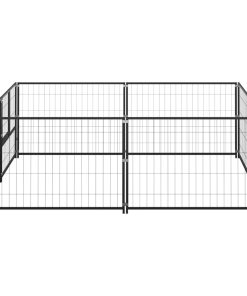 Kavez za pse crni 4 m² čelični