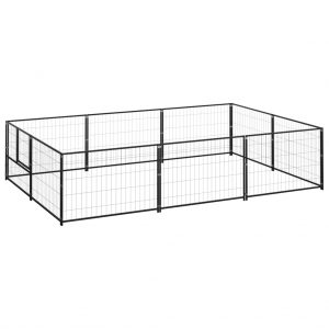 Kavez za pse crni 6 m² čelični
